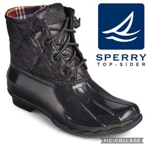 ☔️ Sperry Saltwater Nylon Quilted Duck Boot {Black} 8